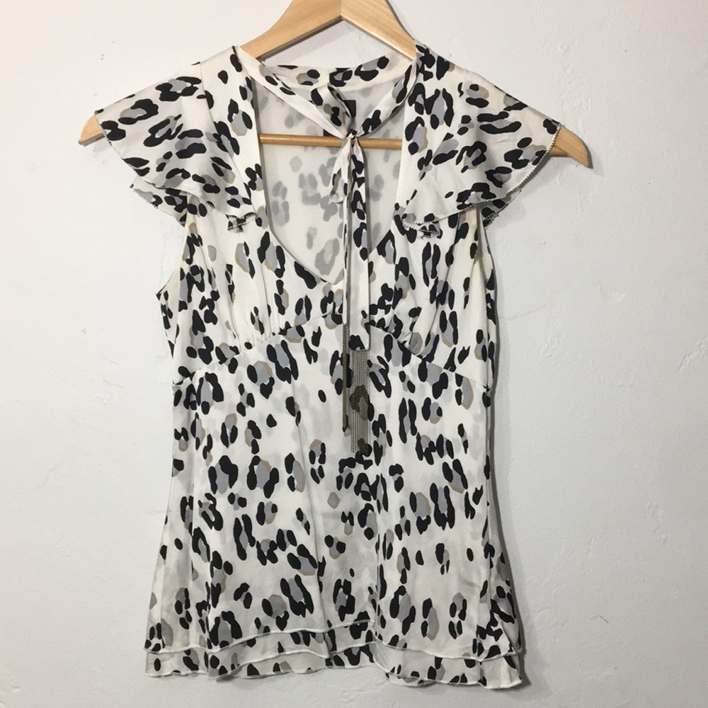 White Leopard Blouse